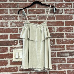 NWT Raquel Allegra Ruffle Tank Top Beige Dirty White Size XS Womens